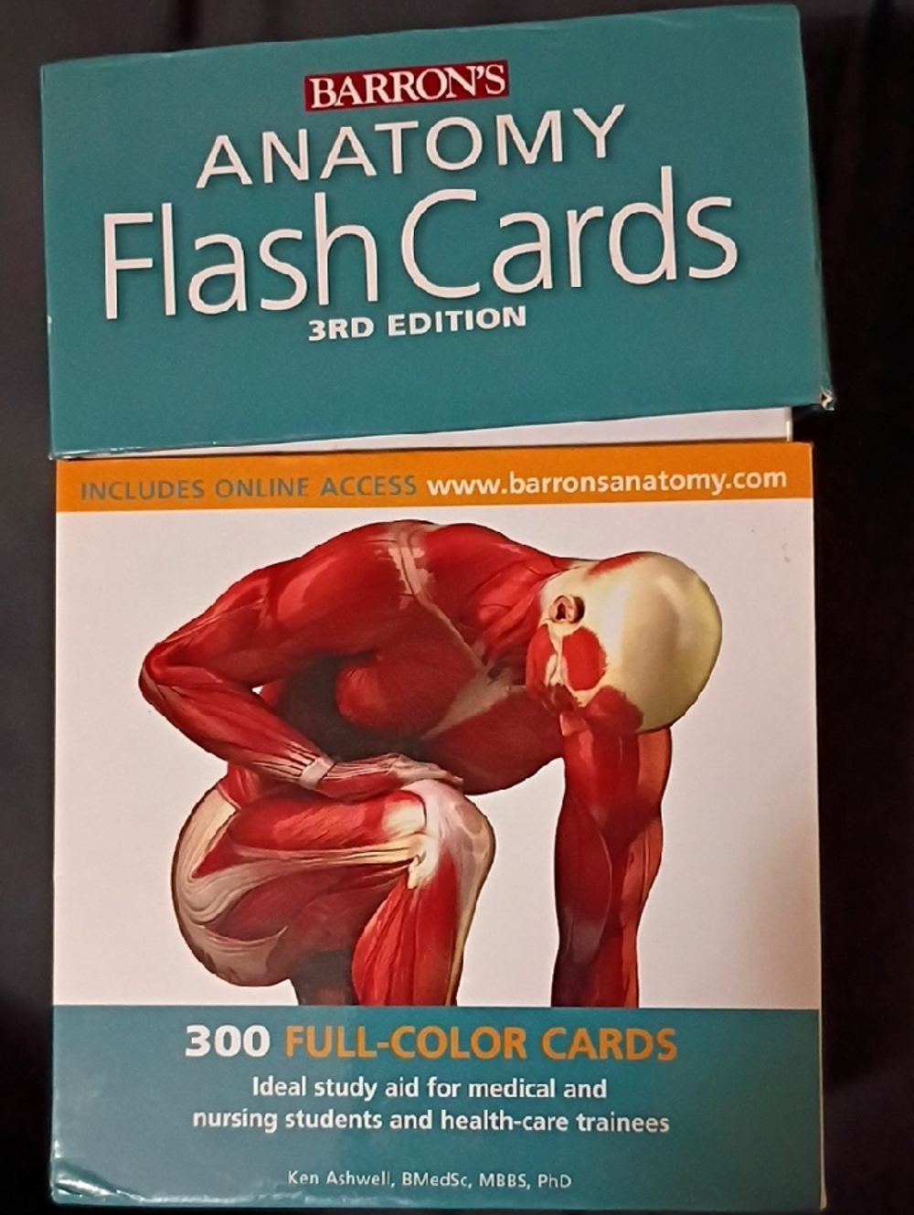 Barron's 300 Anatomy Flash Cards - Teal, White, Orange, Red